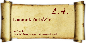 Lampert Arián névjegykártya
